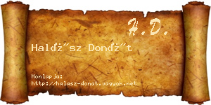 Halász Donát névjegykártya